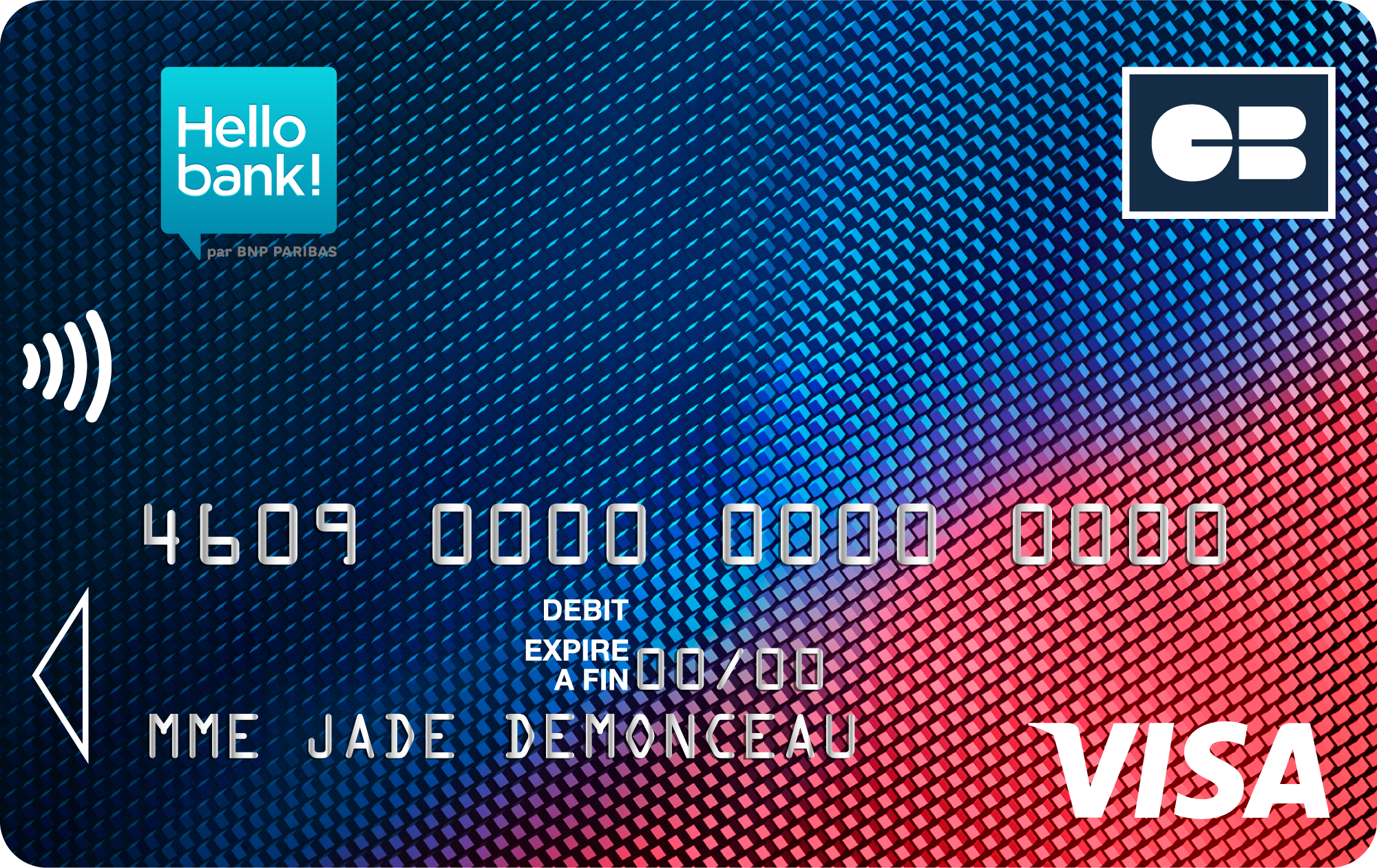 Représentation de la carte bancaire Hello Origin